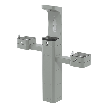 ADA Outdoor Stainless Steel Freeze-Resistant Bottle Filler and Dual Fountain